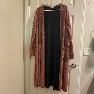 LuLaRoe Sarah cardigan, pink and black, size medium